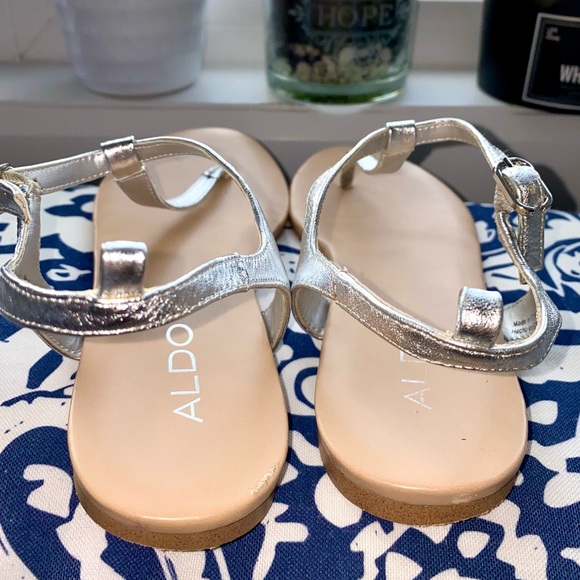 ALDO Sandals 7.5 Silver Sandals Silver Shoes - Picture 8 of 13